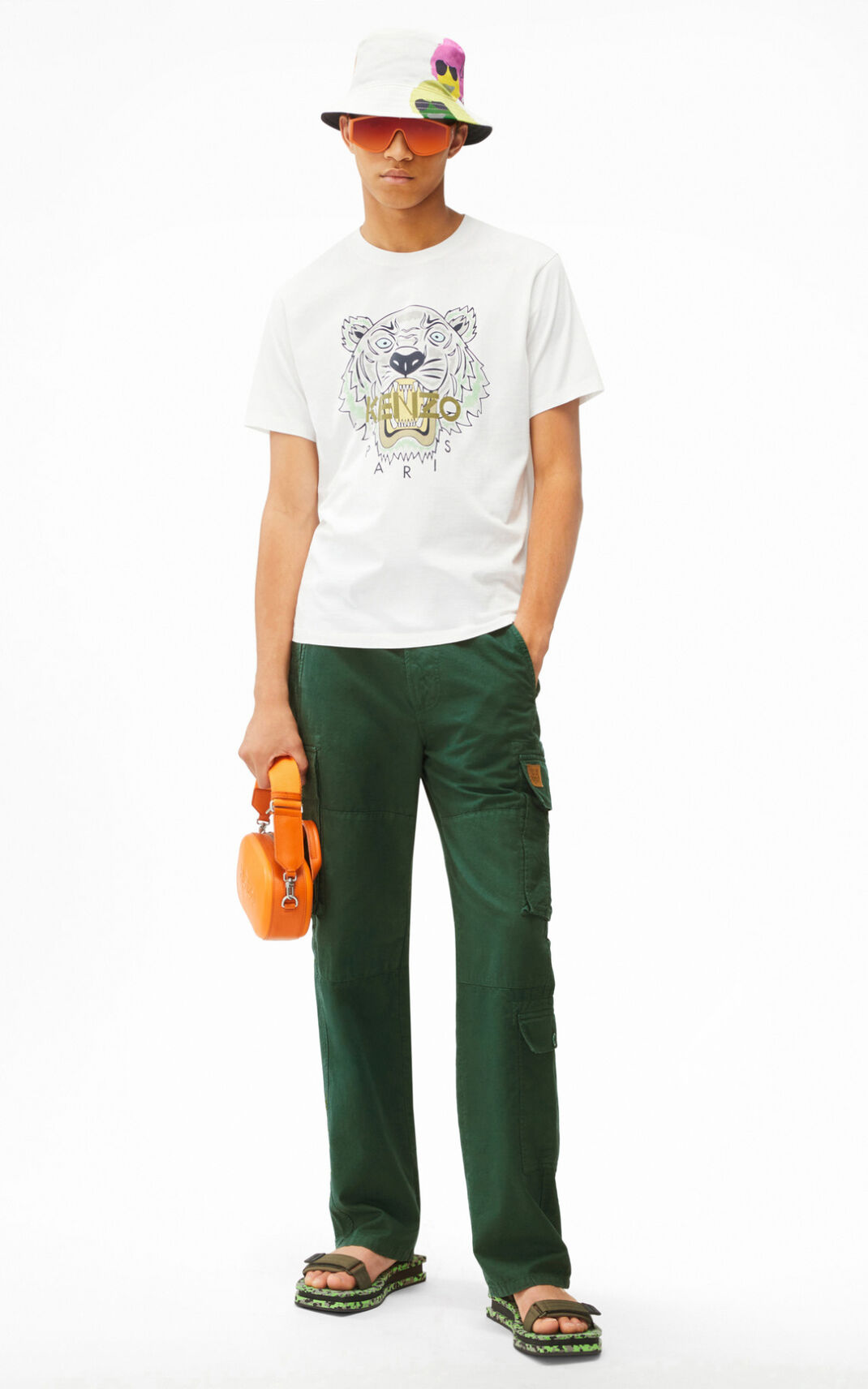 Camisetas Kenzo Tiger Hombre Blancas KCL961874